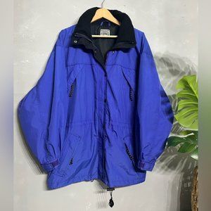 PELICAN COVE | VINTAGE 90s purple windbreaker jacket hood oversized- medium